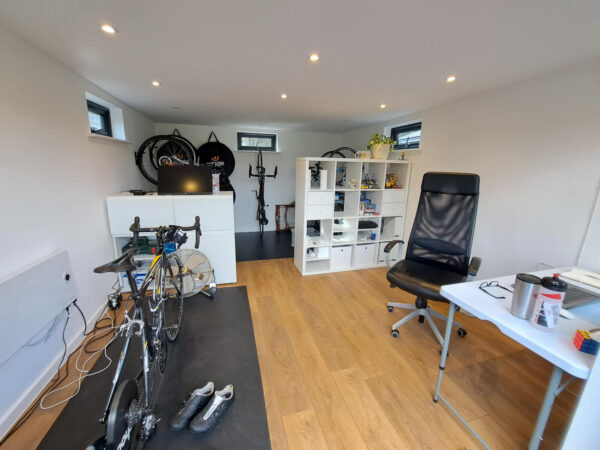 Garden Office in Brookwood, Woking, Surrey with built-in Bike Store