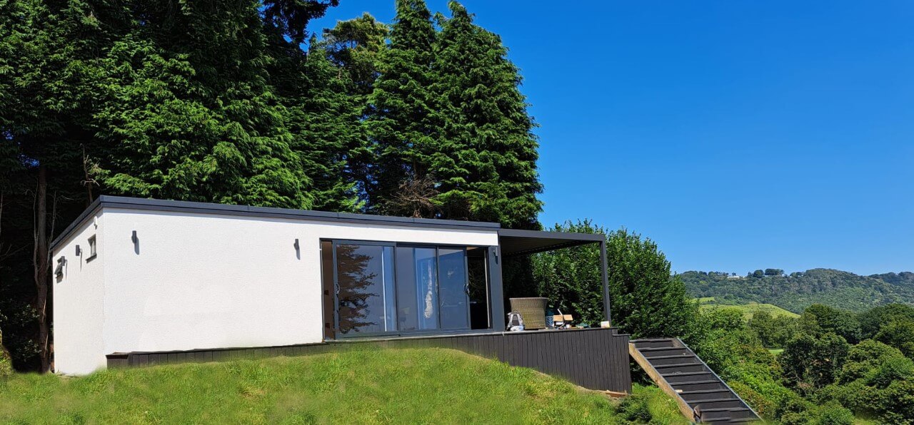 Stunning bespoke garden room with views of the Surrey Hills near Dorking